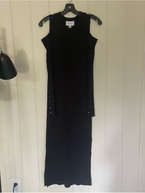 Current/Elliott Black Maxi Dress with cut out shoulders size 1 small